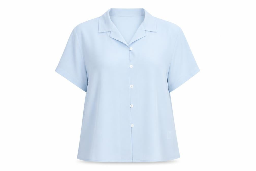 Anna Morelle Womens Blue Polyester Basic Button-Up Size 18 Collared