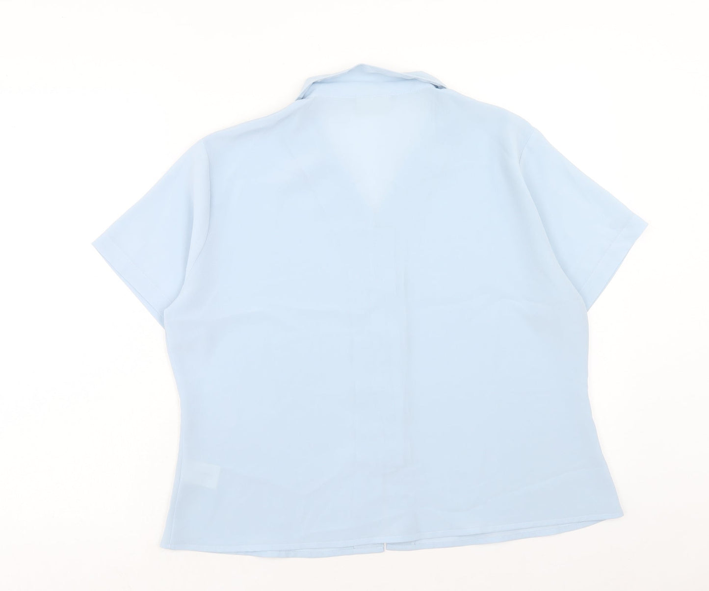 Anna Morelle Womens Blue Polyester Basic Button-Up Size 18 Collared