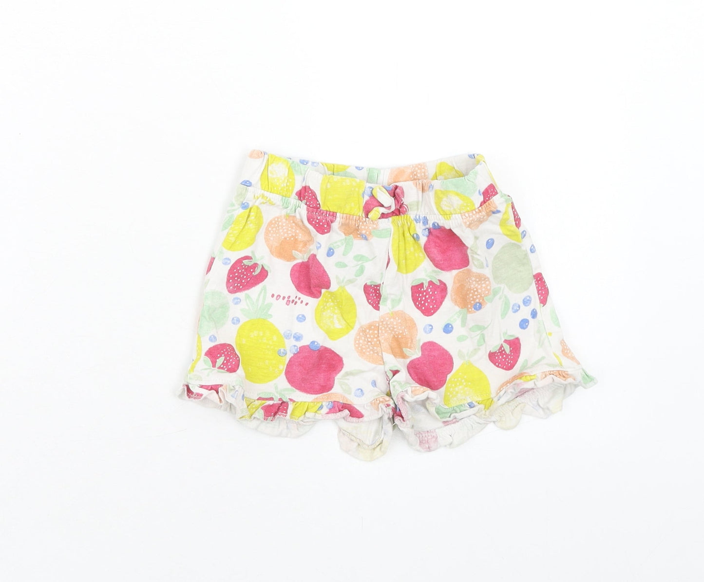 Primark Girls Multicoloured Geometric Cotton Cropped Trousers Size 24 Months Pullover - Fruit Pattern