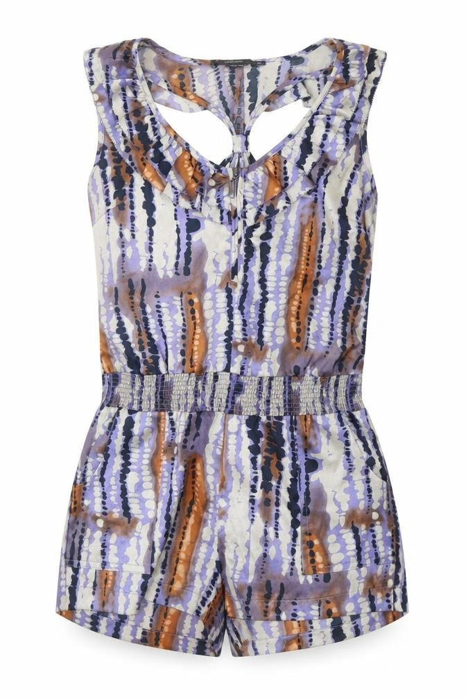 Vertigo Womens Multicoloured Geometric Polyester Playsuit One-Piece Size XS Zip