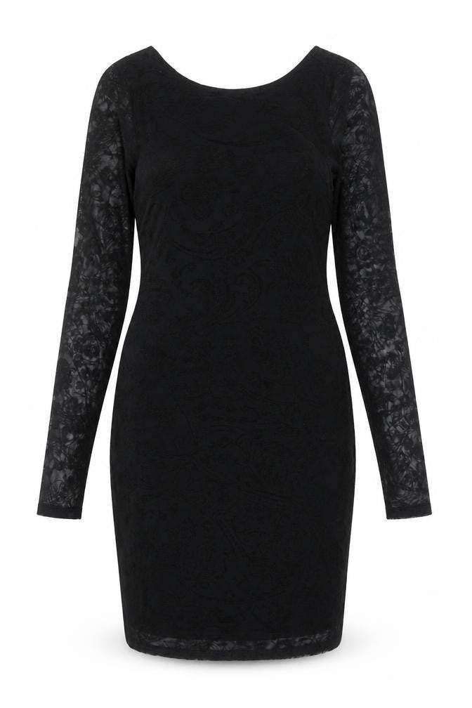 Boohoo Womens Black Polyester Sheath Size 10 Boat Neck Pullover