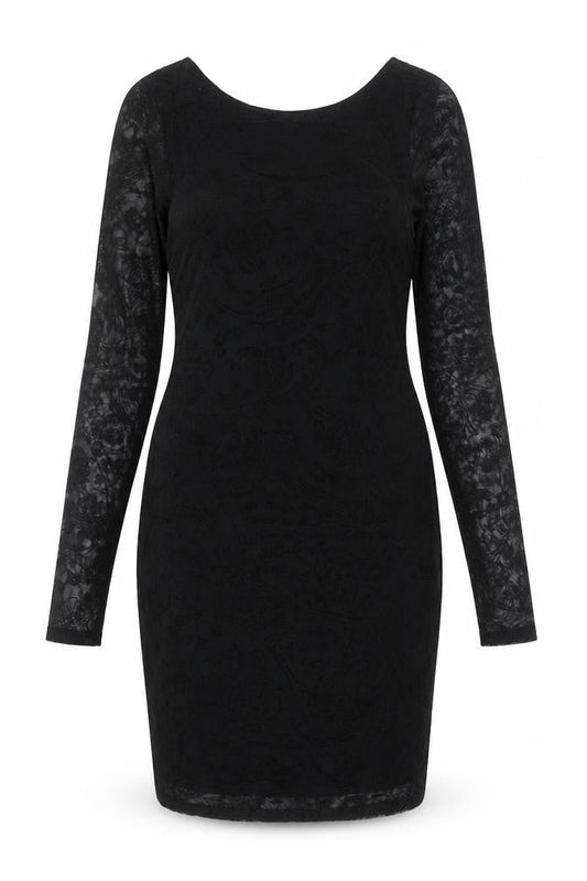 Boohoo Womens Black Polyester Sheath Size 10 Boat Neck Pullover