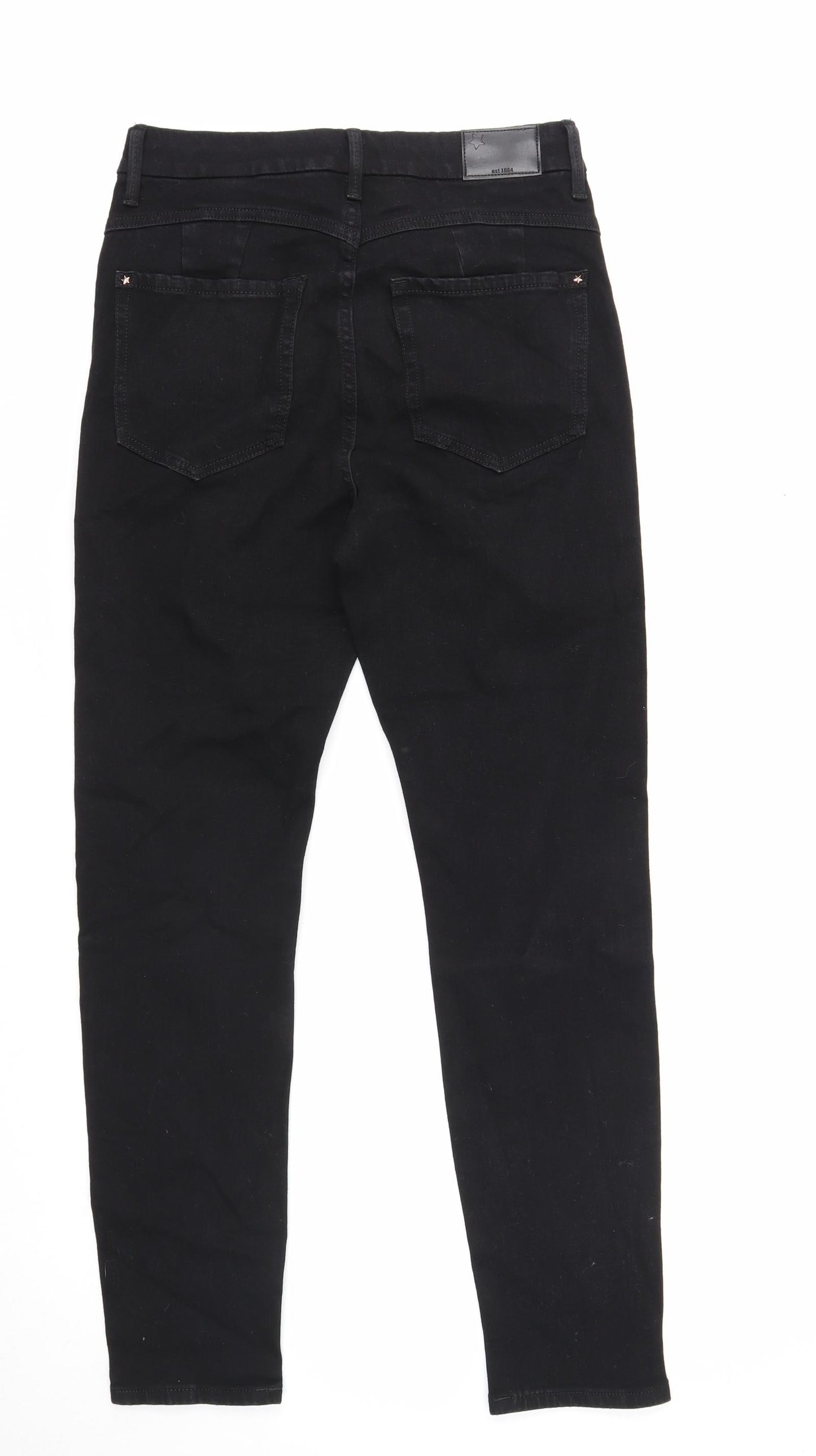 Marks and Spencer Womens Black Cotton Skinny Jeans Size 10 Regular Zip