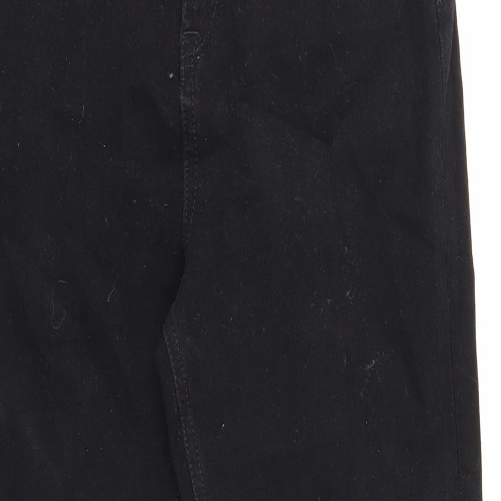 Marks and Spencer Womens Black Cotton Skinny Jeans Size 10 Regular Zip
