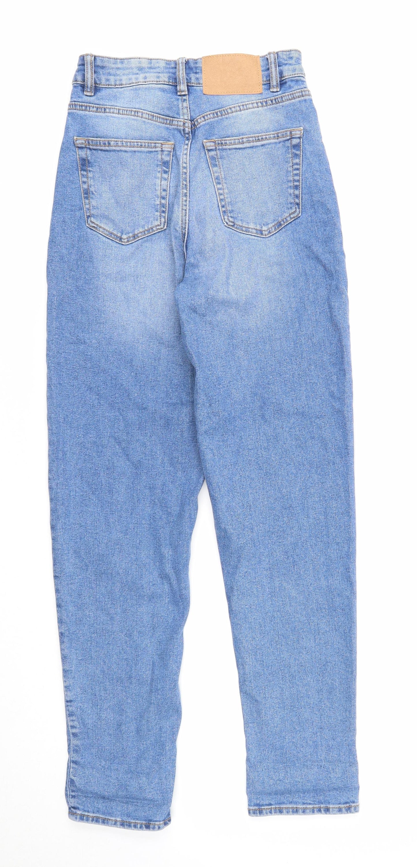 Divided Womens Blue Cotton Straight Jeans Size 6 Regular Zip