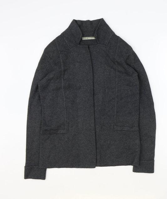 Marks and Spencer Womens Grey Scoop Neck Viscose Cardigan Jumper Size 10