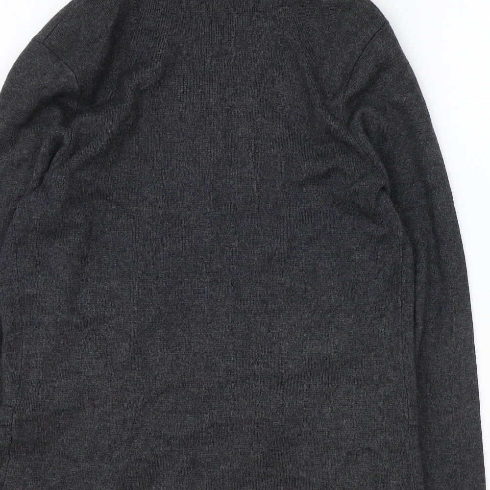 Marks and Spencer Womens Grey Scoop Neck Viscose Cardigan Jumper Size 10