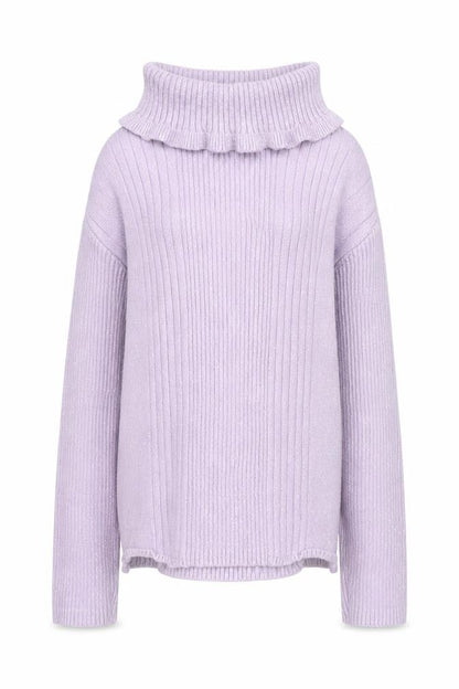 F&F Girls Purple Roll Neck Cotton Pullover Jumper Size 5-6 Years Pullover