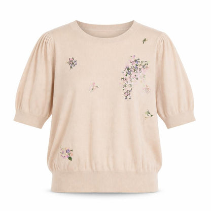 Oasis Womens Pink Floral Viscose Basic Blouse Size L Round Neck