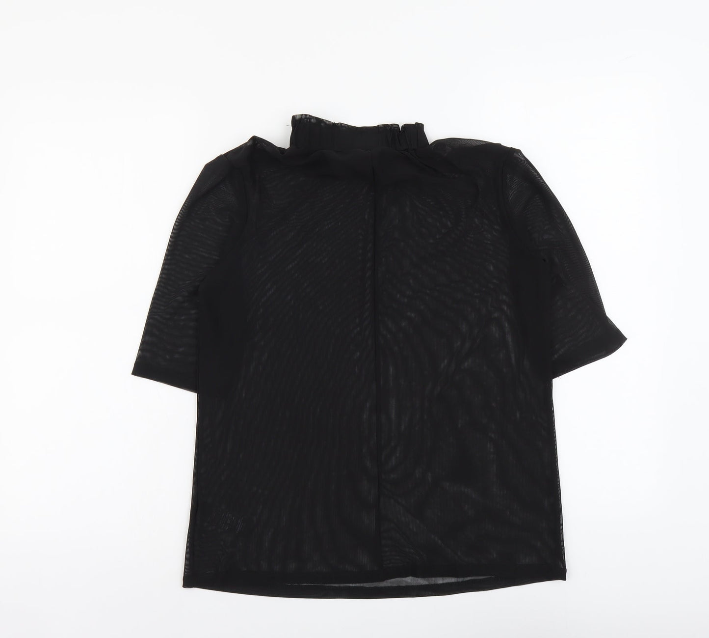 NEXT Womens Black Polyester Basic T-Shirt Size 10 Round Neck