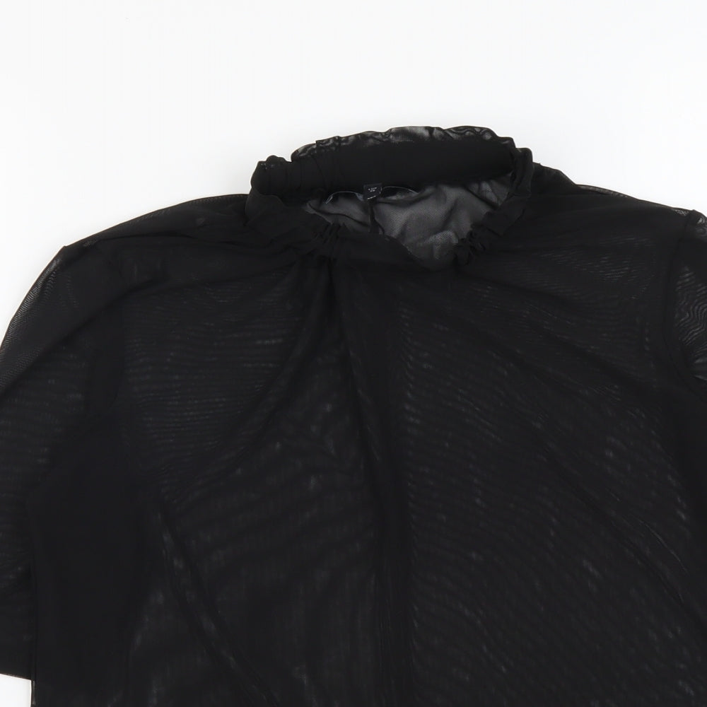 NEXT Womens Black Polyester Basic T-Shirt Size 10 Round Neck