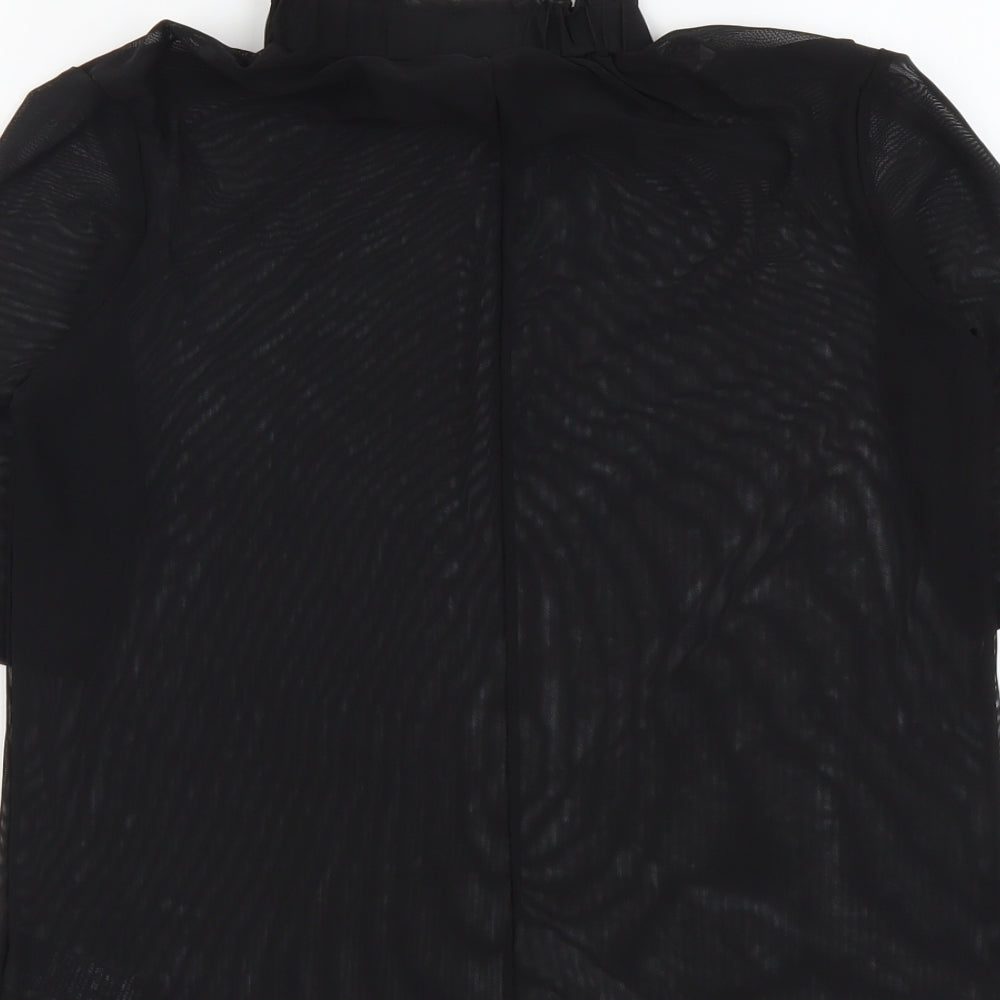 NEXT Womens Black Polyester Basic T-Shirt Size 10 Round Neck