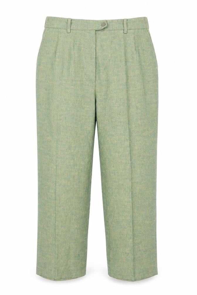 Preworn Womens Green Polyester Trousers Size 12 Regular Zip