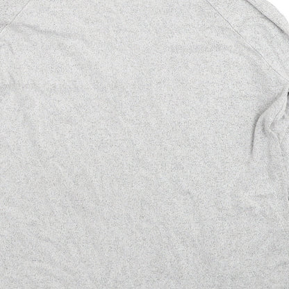 Brandy Melville Womens Grey V-Neck Cotton Pullover Jumper One Size