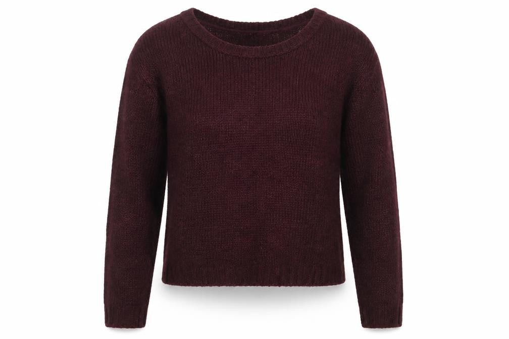 Divided by H&M Womens Red Scoop Neck Acrylic Pullover Jumper Size XS