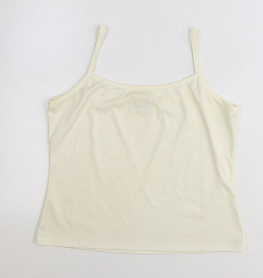 Wallis Womens Ivory Polyester Basic Tank Size 16 Square Neck