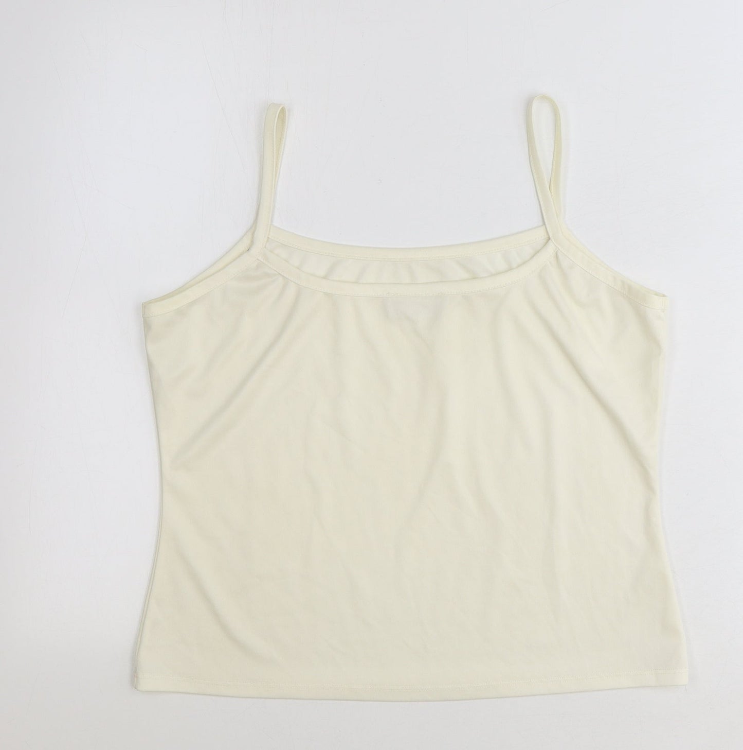 Wallis Womens Ivory Polyester Basic Tank Size 16 Square Neck