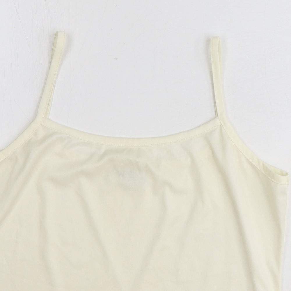 Wallis Womens Ivory Polyester Basic Tank Size 16 Square Neck