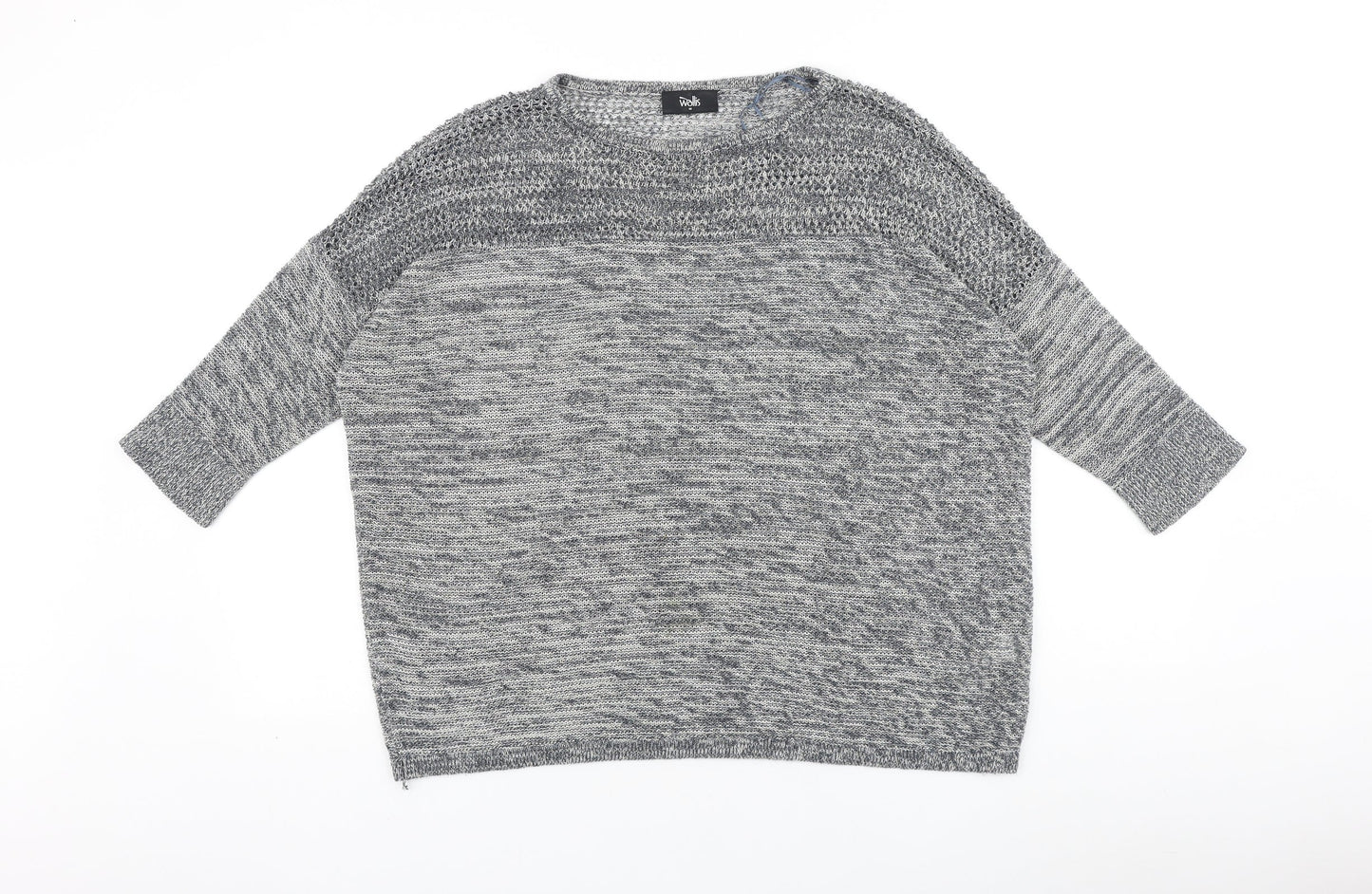 Wallis Womens Grey Round Neck Polyester Pullover Jumper Size M