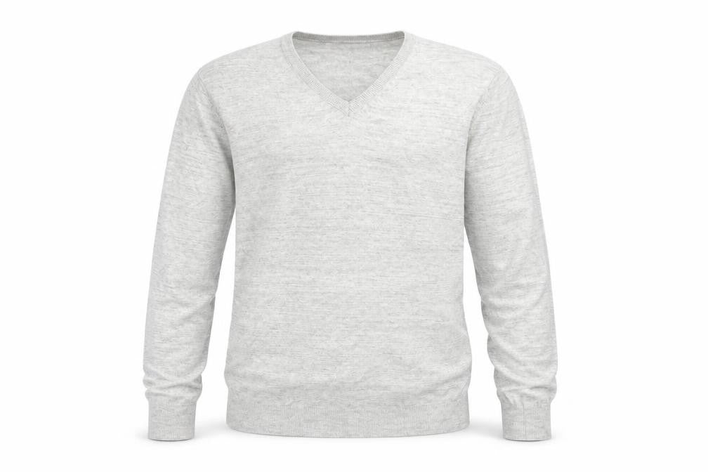 NEXT Mens Grey V-Neck Cotton Pullover Jumper Size M Long Sleeve