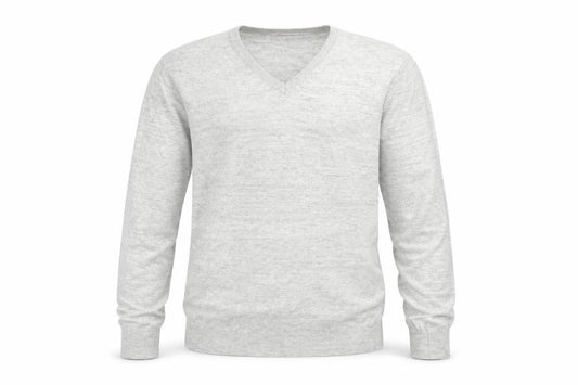 Next Mens Grey V-Neck Cotton Pullover Jumper Size M Long Sleeve