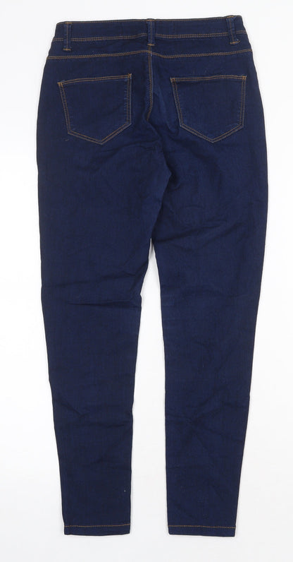 Denim & Co. Womens Blue Cotton Skinny Jeans Size 6 Regular Button