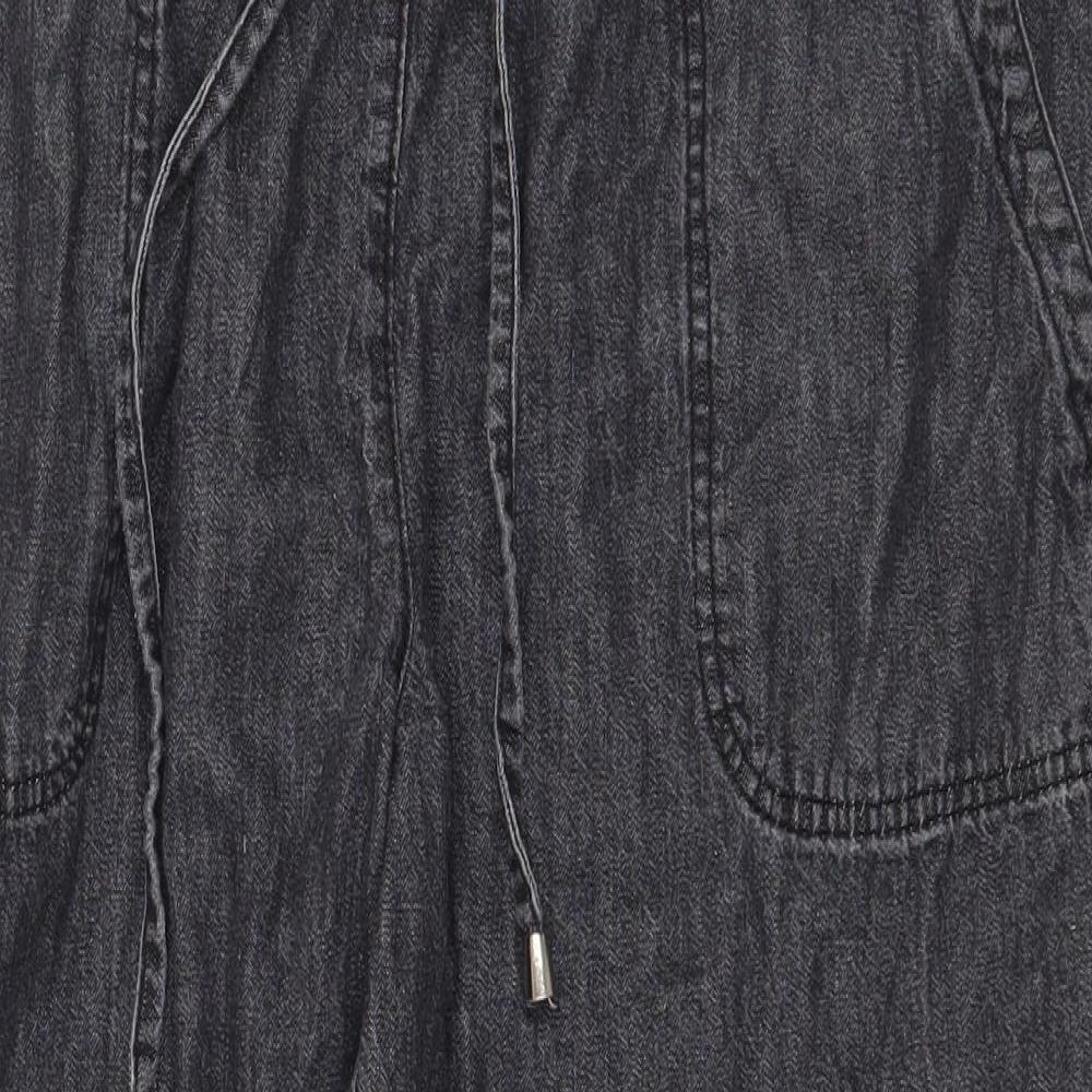 Cindy Slough Mens Grey Cotton Straight Jeans Size 36 in Regular Drawstring
