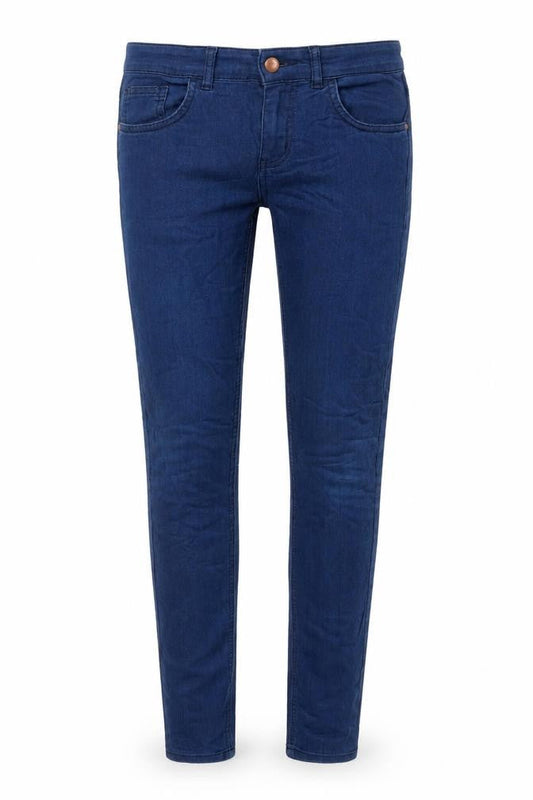 Topshop Womens Blue Cotton Skinny Jeans Size 30 in Regular Zip