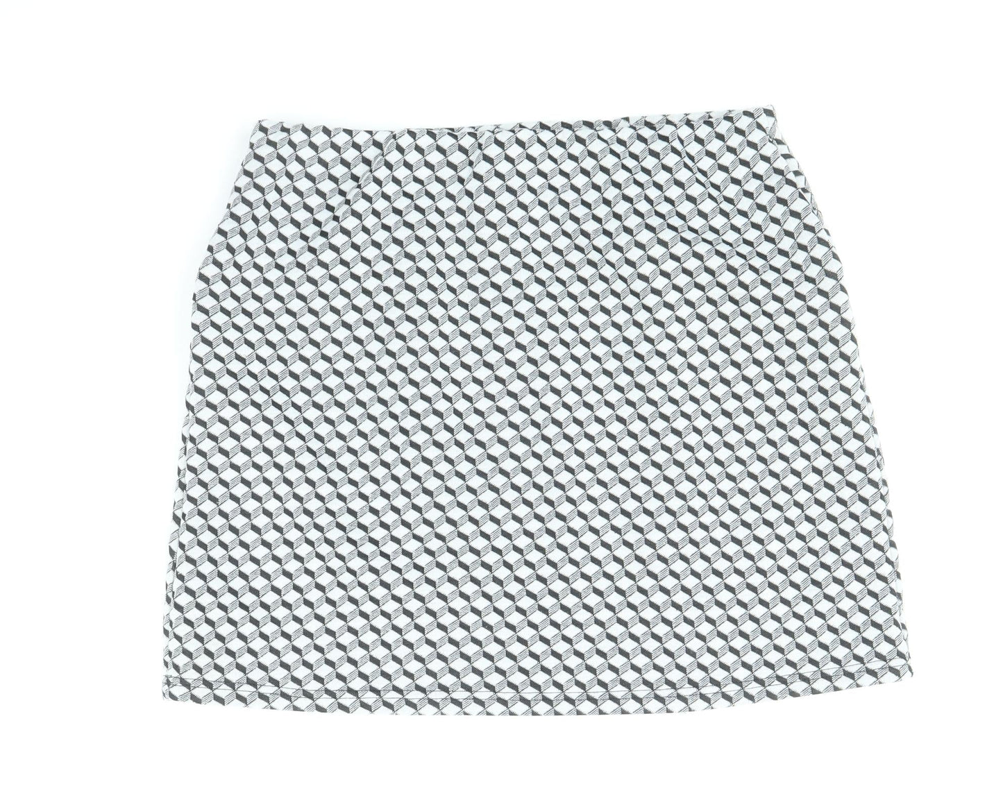 Atmosphere Womens Black Geometric Polyester Mini Skirt Size 10
