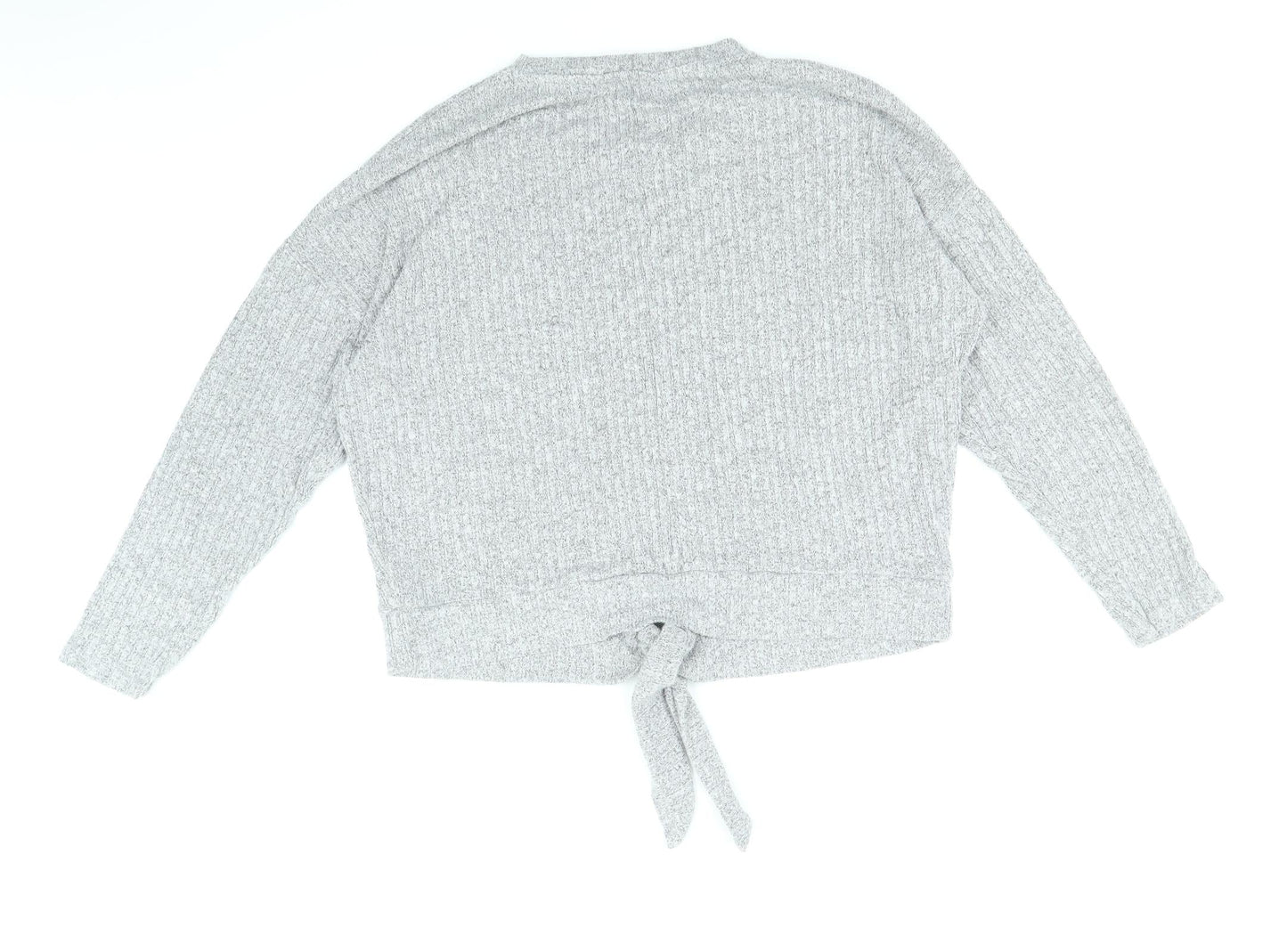 F&F Womens Grey Round Neck Viscose Pullover Jumper Size 10