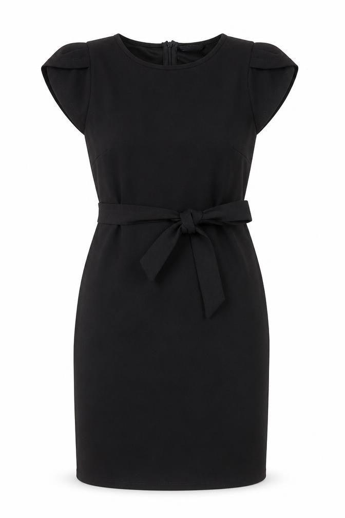 SheIn Womens Black Polyester A-Line Size M Round Neck Zip