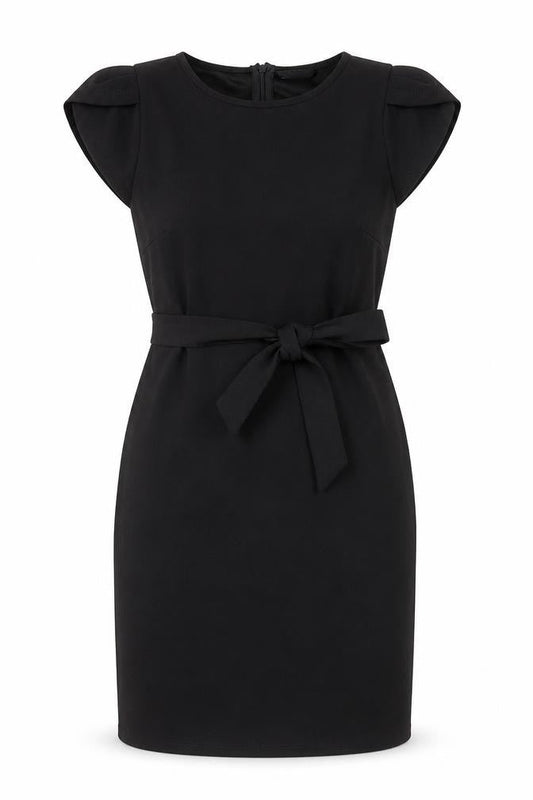 SheIn Womens Black Polyester A-Line Size M Round Neck Zip