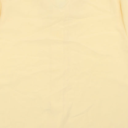 Design Essentials Womens Yellow Polyester Basic Button-Up Size 18 Collared