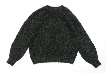 H&M Womens Black Round Neck Polyester Pullover Jumper Size S