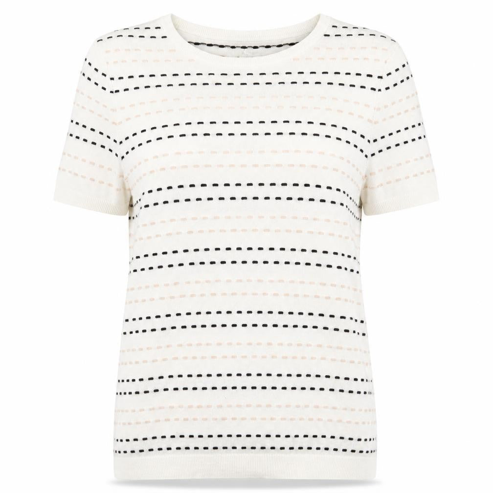 Warehouse Womens White Round Neck Geometric Viscose Pullover Jumper Size 14