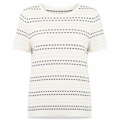 Warehouse Womens White Round Neck Geometric Viscose Pullover Jumper Size 14