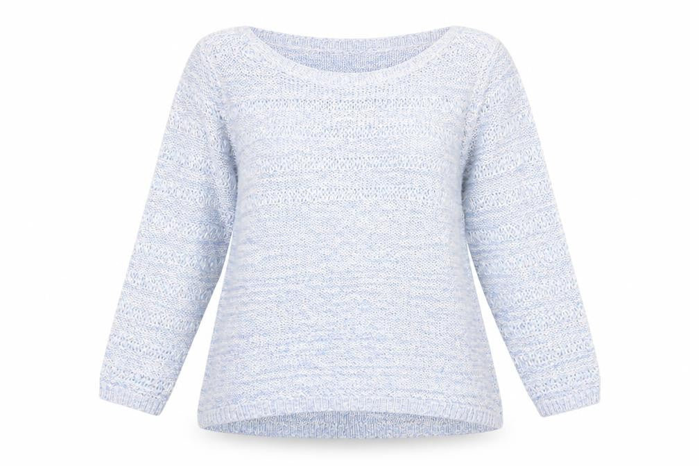 Love Knitwear Womens Blue Boat Neck Polyester Pullover Jumper Size 22