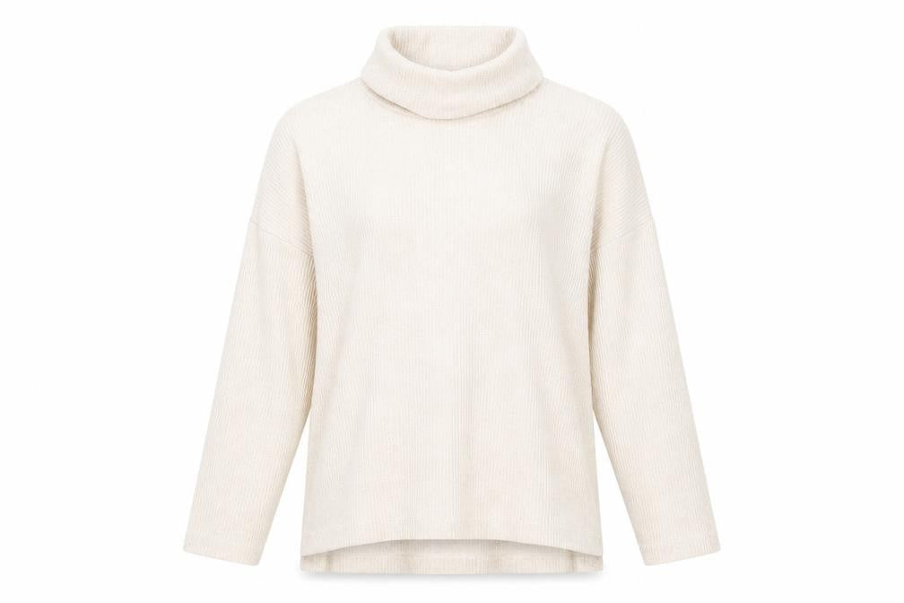 H&M Womens Beige Roll Neck Acrylic Pullover Jumper Size S