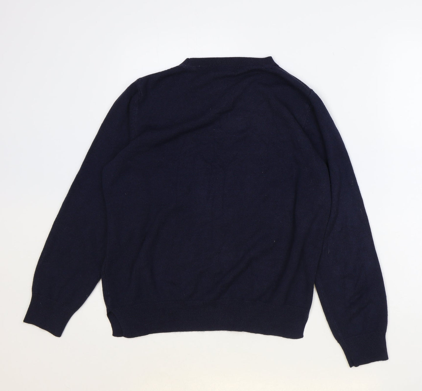 Marks and Spencer Womens Blue Round Neck Acrylic Pullover Jumper Size 14 - Bon