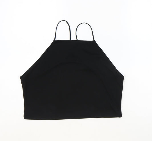 Divided by H&M Womens Black Polyester Cropped Tank Size M Halter