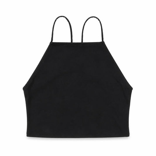Divided by H&M Womens Black Polyester Cropped Tank Size M Halter