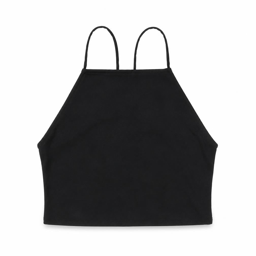Divided by H&M Womens Black Polyester Cropped Tank Size M Halter