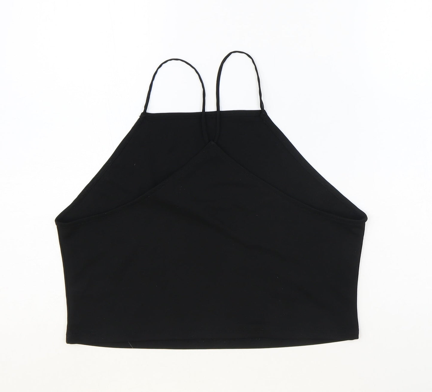 Divided by H&M Womens Black Polyester Cropped Tank Size M Halter