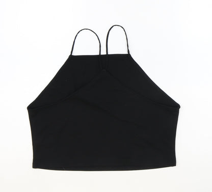 Divided by H&M Womens Black Polyester Cropped Tank Size M Halter