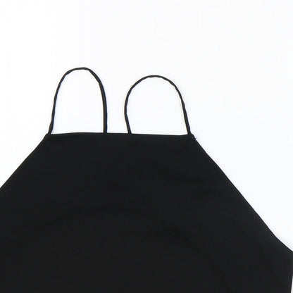 Divided by H&M Womens Black Polyester Cropped Tank Size M Halter