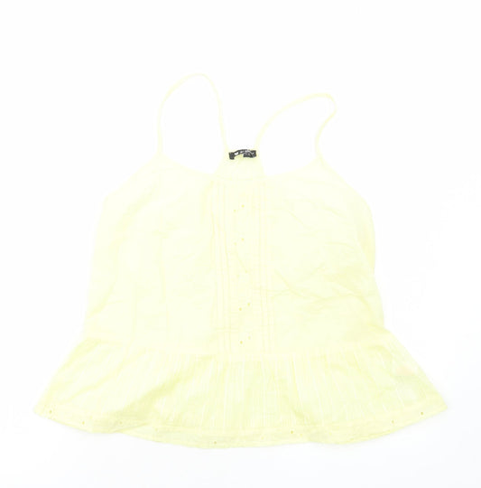 Love&Soul Womens Yellow Cotton Basic Tank Size 12 Round Neck