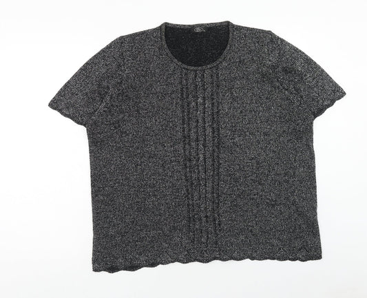 Bonmarche Womens Black Round Neck Acrylic Pullover Jumper Size XL