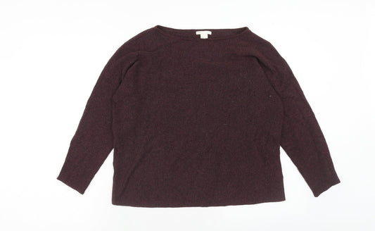 H&M Womens Purple Round Neck Polyester Pullover Jumper Size S