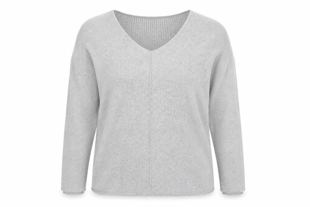 George Womens Grey V-Neck Viscose Pullover Jumper Size 16