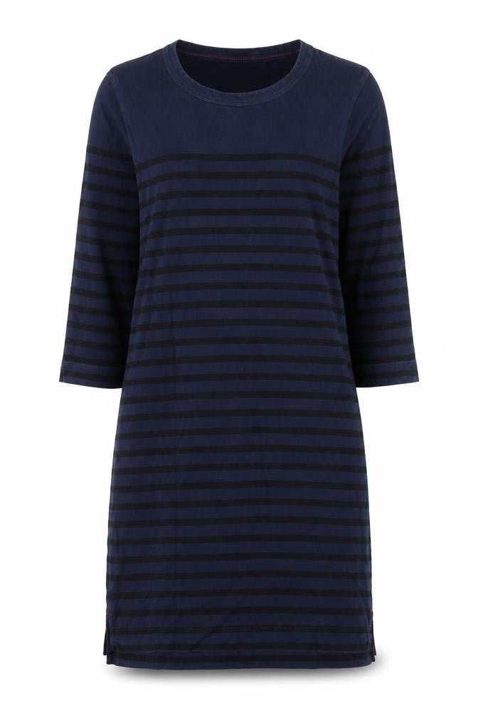 Uniqlo Womens Blue Striped Cotton Shift Size S Round Neck Pullover